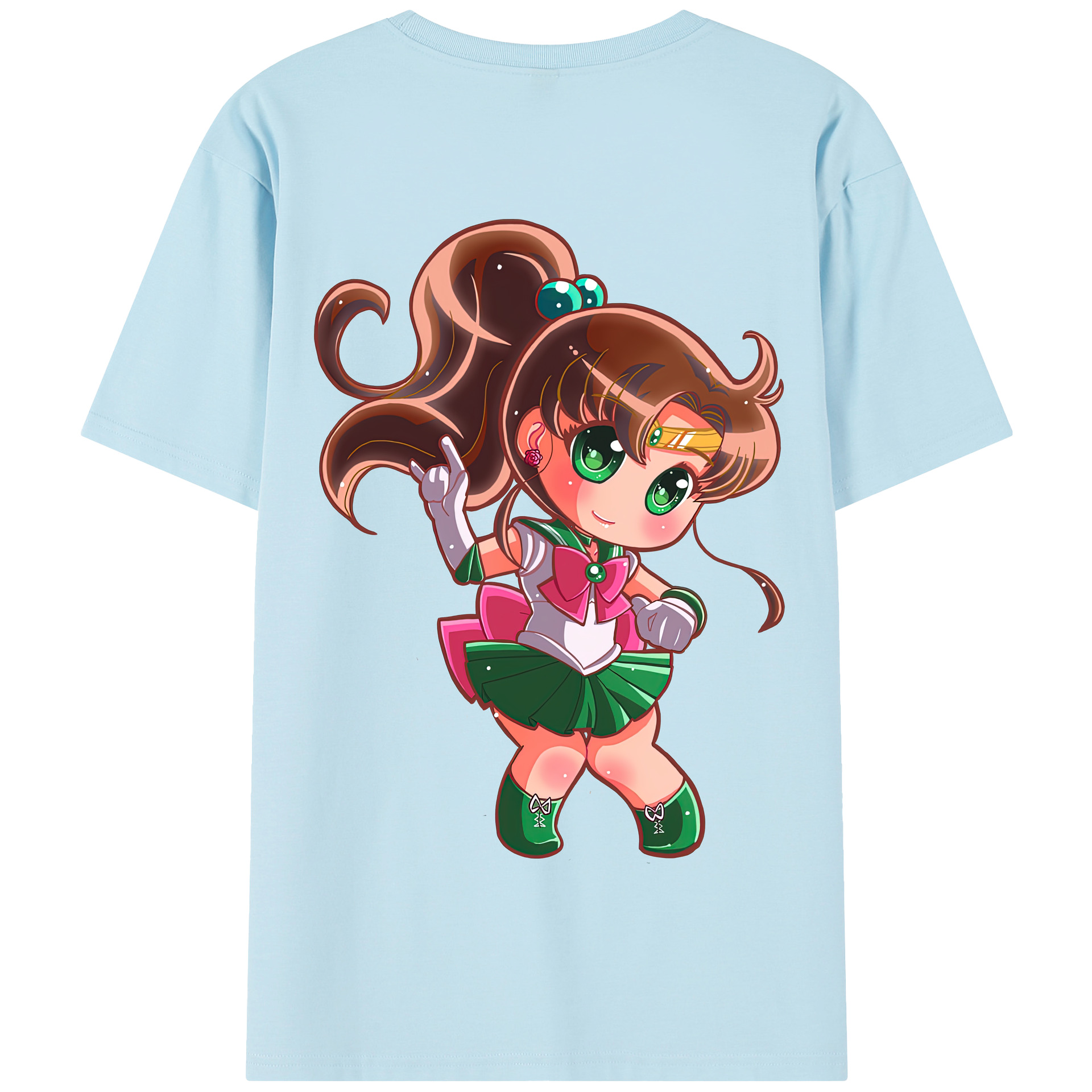 （画像用） 美少女戦士セーラームーン 木野 まこと きの まこと Sailor Moon Kino Makoto （セーラージュピター；Sailor Jupiter） 綿100％半袖Tシャツ（背面プリント）